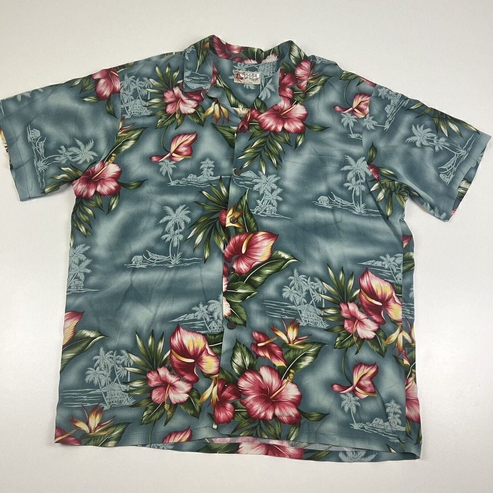 Hilo Hattie The Hawaiian Original Shirt XL Pattern Short Sleeve Button Up‎